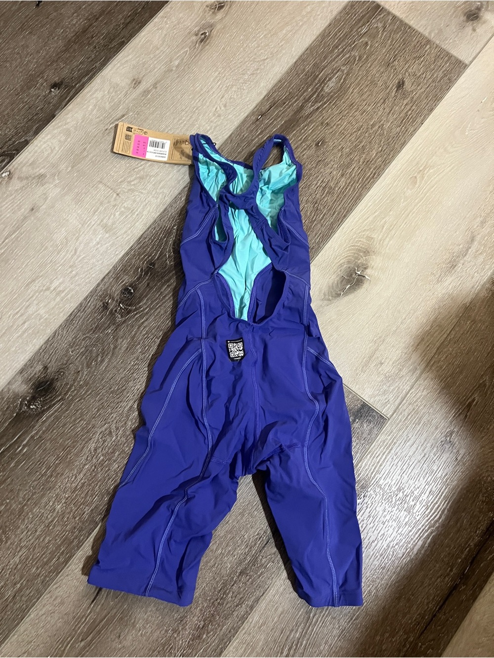 Girls' Purple One-Piece Racing Swimsuit with Aqua Lining